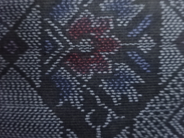 JAPANESE KIMONO / ANTIQUE KIMONO / SILK / DORO OSHIMA TSUMUGI / WOVEN GEOMETRIC